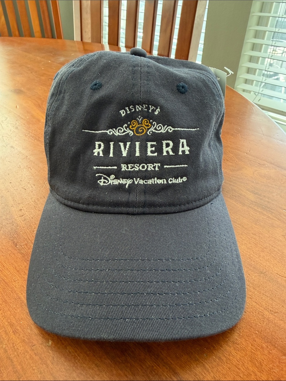 Disney Riviera Resort Navy Baseball Cap with Gold Accent - NEW with Tags